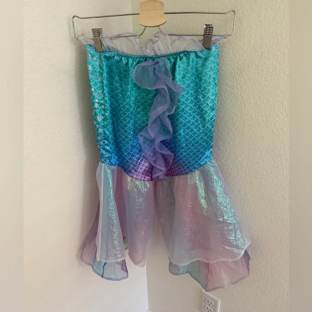 Disney Ariel Little Mermaid bundle piece top skirt crown wand Dress Size 4-6 - Picture 7 of 8